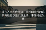 业内人士回应争议！黑料网疯传的花絮背后竟然是引爆全场，事件持续发酵