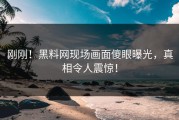 刚刚！黑料网现场画面傻眼曝光，真相令人震惊！