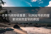 不算热闹却很重要：91网址导航的搜索词突然变窄的原因