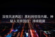 深夜风波再起！黑料网惊现内幕，神秘人无奈回应：持续刷屏