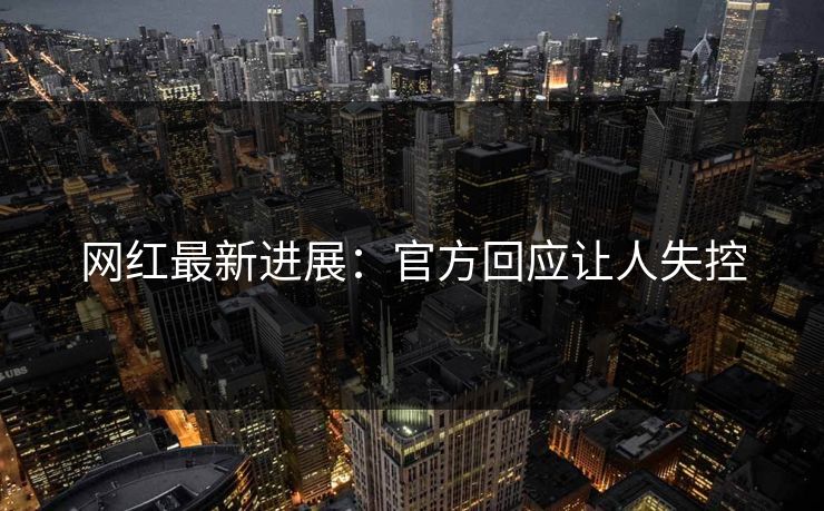 网红最新进展：官方回应让人失控