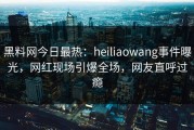 黑料网今日最热：heiliaowang事件曝光，网红现场引爆全场，网友直呼过瘾