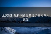 太突然！黑料网背后的爆了真相令人震惊